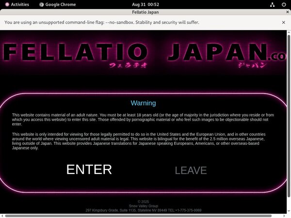 Fellatiojapan.com Accounts Password