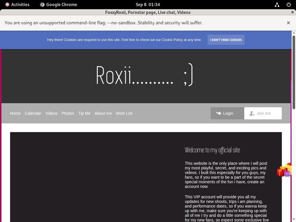 Foxxyroxii Member Login