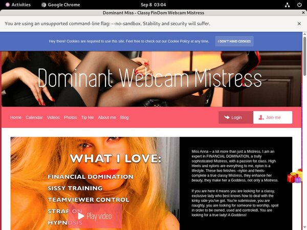 DominantMissClassyFinDomWebcamMistress Free Accounts And Passwords
